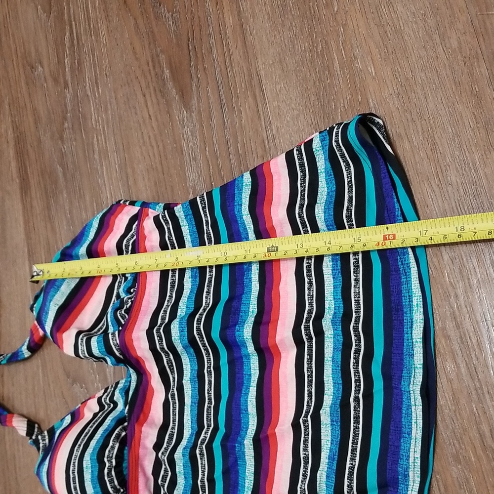 (M/L) Foxy Jeans Colorful Two Piece Tankini Swimsuit Beach Pool Vacation - Picture 11 of 14